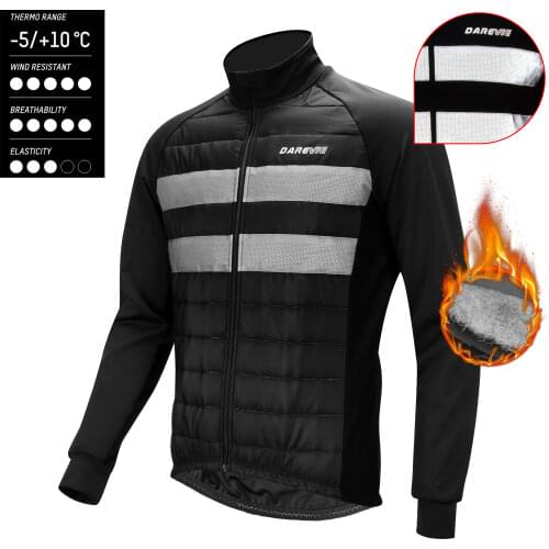DAREVIE Cycling Jacket 2021 Winter Mens Keep Warm Windbreakers Reflective High Quality Full Sleeve Breathable Bicycle Equipment