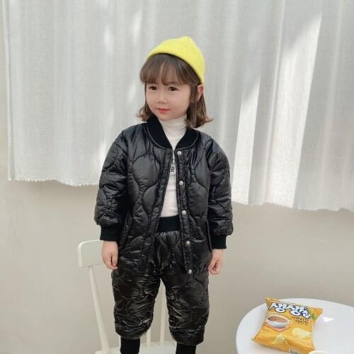 1-6 Years Old Kids Baby Winter Clothes Sets Boys Girls Warm Padded Jacket+Pants 2 Pieces Suit Autumn Korean Casual Outfits