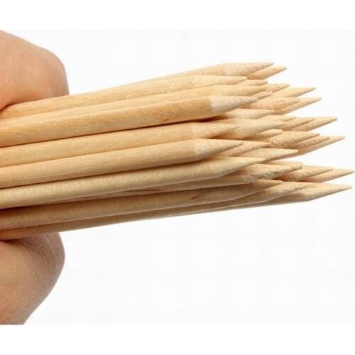 Double-end orange sticks dual purpose cuticle pusher wood stick as nail trimmer polish nail art tool for manicure salon product