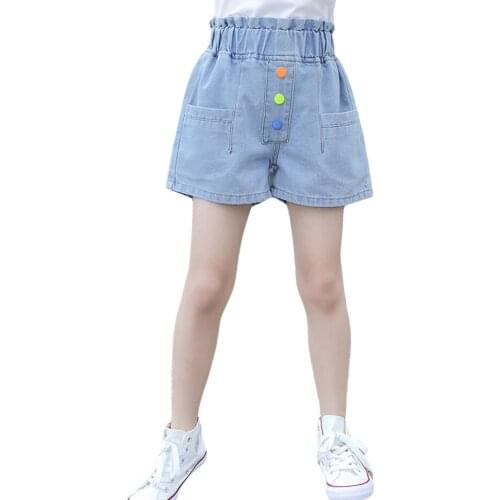 Jeans For Girl Button Fly Kids Jeans For Girls Casual Style Kids Jeans Summer Childrens Jeans Clothes 6 8 10 12 14
