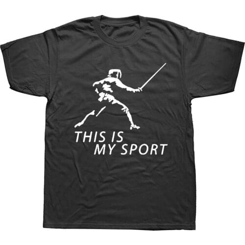 Unisex Men T Shirt Short Sleeve O Neck T-Shirt Male Fencer Fencing Adult Clothes Tops