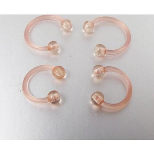 2 Pieces 16g flexible Clear yellow Invisible Nose Ring Circulars Barbell Horseshoes Piercing Body Jewelry