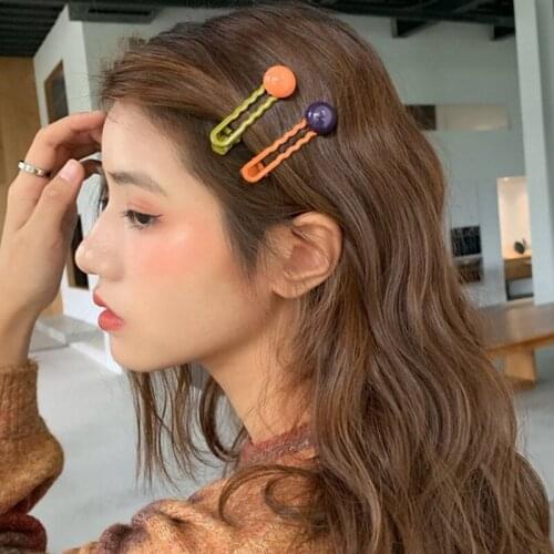Korean New Style Doudou Duckbill Candy Color Metal Girls Hairpin Headdress Temperament Simple Acrylic Womens Hairpin Headdress