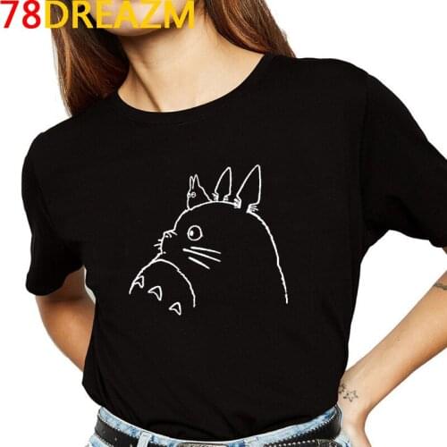 Hot Miyazaki Hayao Cartoon Totoro T Shirt Women Summer Tops Funny Studio Ghibli Graphic Tees Femme Japanese Anime Shirt Female