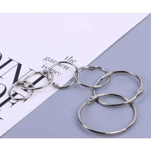 Metal Loose Leaf Book Binder Hoop Ring Multifunctional Keychain Circle DIY Album 32CB