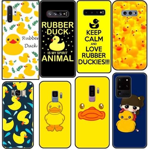 Cute Rubber Yellow Duck Pattern Cases Printed for Samsung a 21 51 71 30 31 81 91 Cover Soft Half-wrapped Case Customize Shell