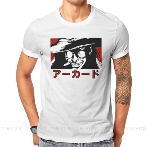 Alucard Mans TShirt Hellsing Manga Abraham Van Helsing Crewneck Short Sleeve 100% Cotton T Shirt Funny High Quality Gift Idea
