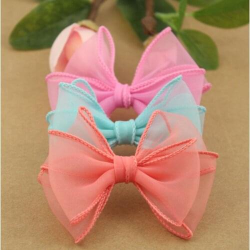 Newest 50PCS Chiffon Ribbon Knot Bows Handmade DIY Jewelry Accessory Material Fit for Girls Hair Clips Headband Decoration