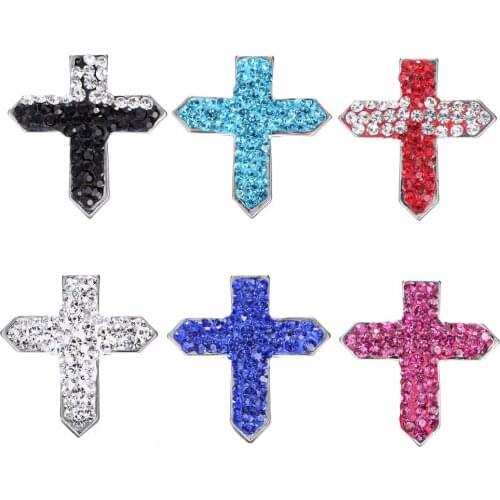 Wholesale 5PCS Cross Snap Button Charms Women Jewelry Snap Button Diy Accessory Fit Bracelet and Pendant LSSN016*5