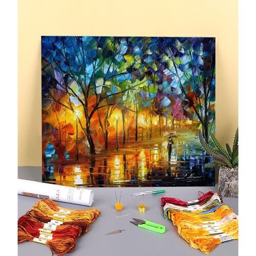 Gift Night Printed 11CT Cross-Stitch Set DIY Embroidery DMC Threads Painting Hobby Handicraft Handmade Jewelry Stamped Adults
