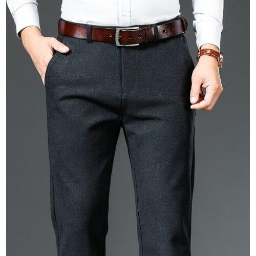 Casual Men Pants Trousers Straight Thicken Autumn Winter Pants Men Clothing Business Formal Male Trousers
