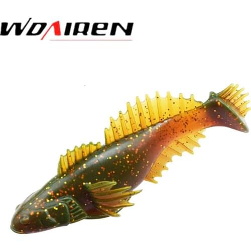 1Pcs T Tail Soft lure 110mm 19.5g paddle Tail soft Grubs Maggot Plastic Fishing Lure Soft Baits Jig Head Texas Rig bass fishing