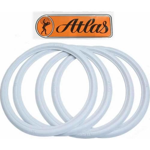 ATLAS Motorcycle 16'' inch Slim Whitewalls Rubber Ring Tire insert Trim set x4 pcs