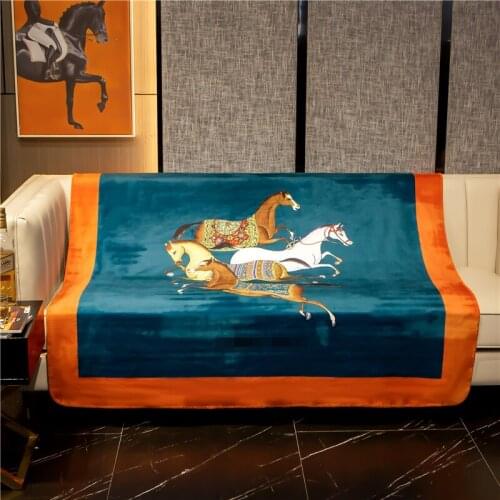 American Style Luxury Double-Layer Fleece-Lined Single Double Nap Wool Blanket Cover Blanket Autumn and Winter Warm Blanket