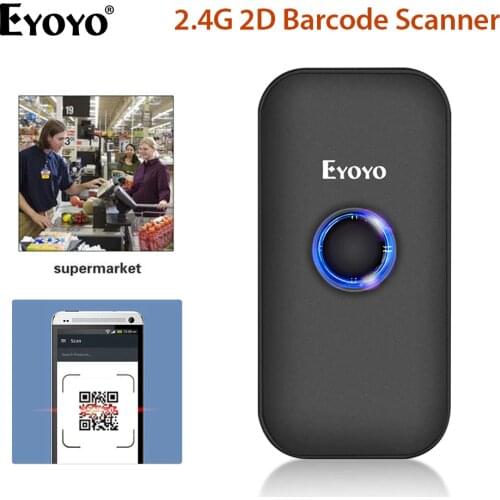 Eyoyo EY-009 1D 2D Barcode Scanner Bluetooth&2.4G Wireless Bar Code Reader QR code Reader for IOS iPad iPhone Android Tablets PC