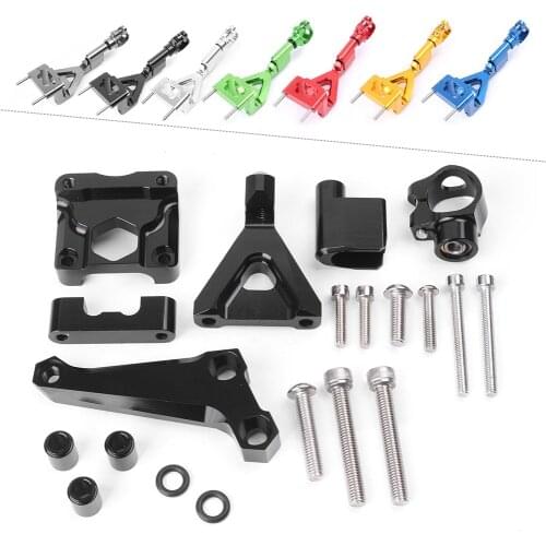 For Kawasaki Z250 Z300 CNC Steering Damper Stabilizer Bracket Mounting Holder Set 2013-2016 Aluminum Motorbike Parts Accessories