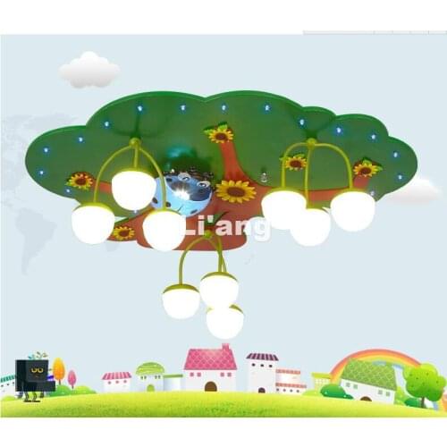Free Shipping LED Children Lights Children Ceiling Lamp Green Color Decora Lamp L70cm E27 110V 220V Remote Controller Included