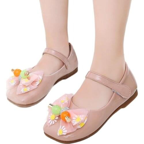 Girls Princess Bowknot Shoes Baby Kids Cute Shoes Daughter Non-slip Spring Fashion Dress Party Casual Single Flats Children