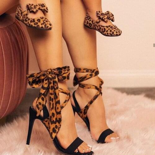 2020 Summer Luxury High Heels New Women Pumps Comfort Shoes Sandals Sexy Party Female Peep Toe Gladiator Rome Leopard Shoes