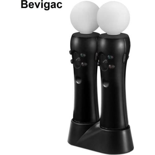 Bevigac Dual Charger Charging Dock Station Stand Holder Base For PS4 VR Play Station PS 4 Move Controller Console Accessories