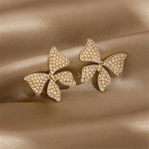 Butterfly earring South Korean temperament web celebrity earrings 2021 new tide fashion earring female pendant