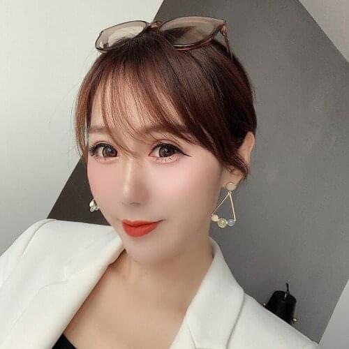 Women Clip On Earrings No Piercing Big Triangle Dangle Pendant Dripping Oil Ear Clips Fashion Korean Jewelry For Woman Ladies