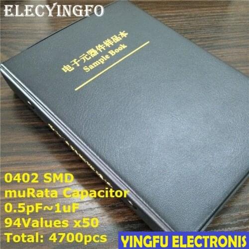 0402 Japan muRata SMD Capacitor Sample book Assorted Kit 94valuesx50pcs=4700pcs (0.5pF to 1uF)