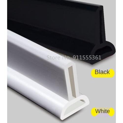 1pc black/ White silicone bath water stopper blocker shower dam dry and wet separation tide barrier Self-adhesive sealing strip