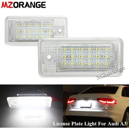 2 Pcs Led Number License Plate Light For Audi A3 8P A4 B6 B7 A5 A6 4F Q7 Plate Number Lamp Warning Light Car Parts