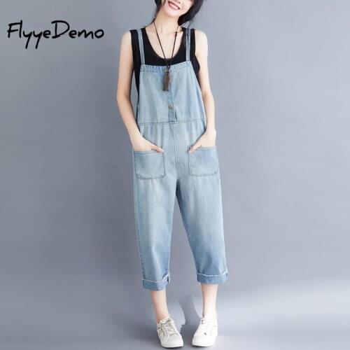 2020 Women Girl Washed Denim Bodysuit Ladies Casual Jeans Hole Rompers Womens Jumpsuit Overalls Denim Jumpsuits Plus Size 3XL