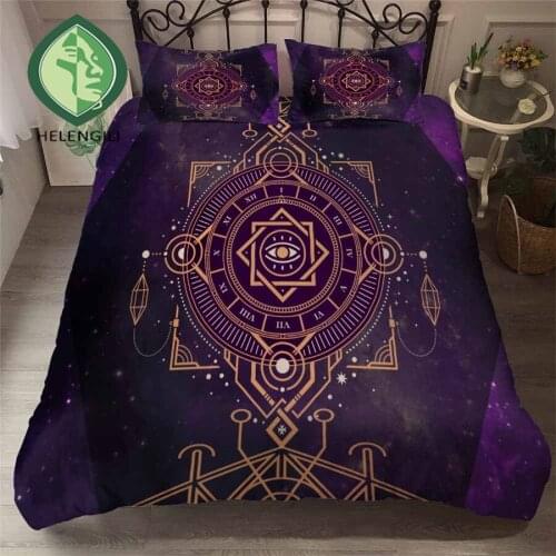 HELENGILI 3D Bedding Set Magic Alchemy Print Duvet Cover Set Bedclothes with Pillowcase Bed Set Home Textiles #YC-200