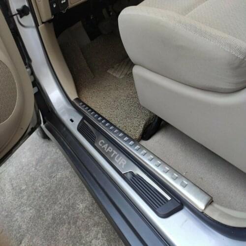 For Renault Captur 2021 Door Sill Scuff Plate Trim Threshold Pedal Entry Guard Stickers Car Accessories 4pcs