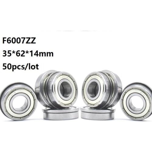 50pcs/lot F6007ZZ F6007 ZZ F6007Z 35x62x14mm Flange Deep Groove Ball Bearing 35*62*14mm F6007-ZZ