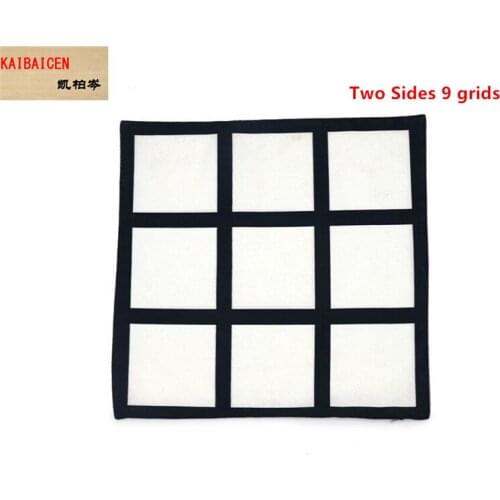 DHL 60pcs/lot blank polyester peach skin pillow case 9 grid / 4 grids Sublimation heat press print pillow case 40*40cm Two sides