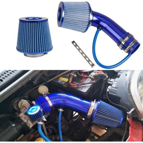 76mm 3" Air Flow Intake Kit Universal Automobile Car Racing Cold Air Intake System Turbo Induction Pipe Tube