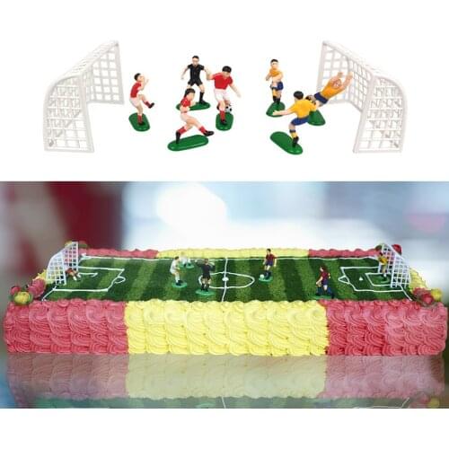 8Pcs/Set Soccer Football Cake Topper Kids Cupcake Decoration Model Happy Birthday Party Supplies Baby Children Party Decor