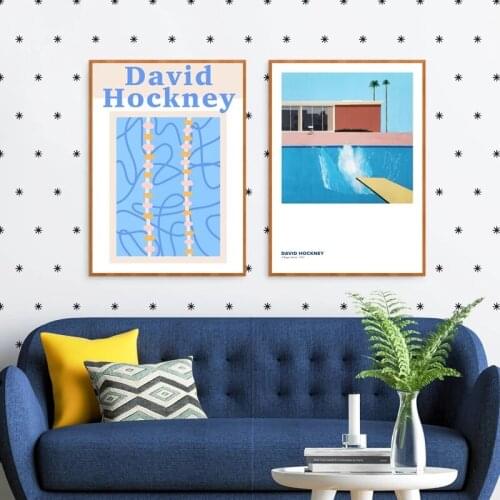 Abstract David Hockney Art Prints Exhibition Artwork Canvas Painting Wall Art Pictures for Living Room Bedroom Decor No Frame