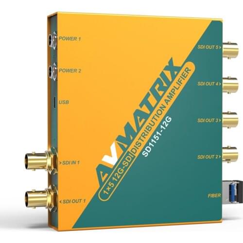 Avmatrix SD1151-12G One Input To Five Output 12G-SDI Reclocking Distribution Amplifier 3 Year Limitde Warranty