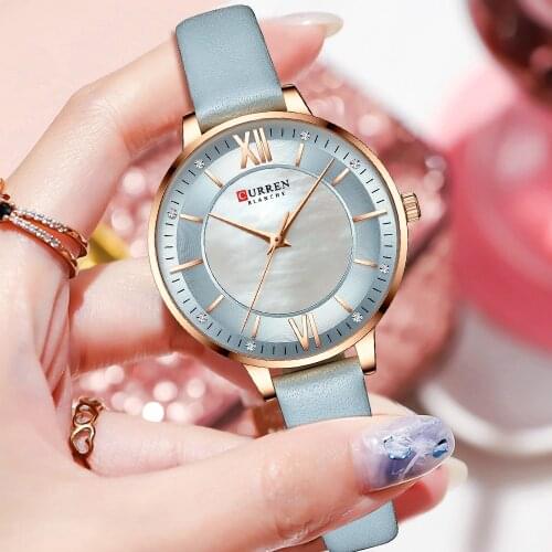 CURREN Watch for Women Luxury Casual Clock Leather Quartz Brandes Ladies Wristwatches Fashion Zegarki 2021