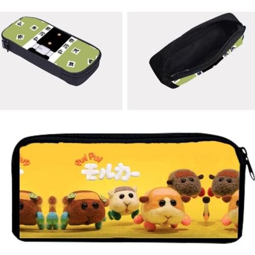 Cute Pui Pui Molcar Cartoons Canvas Pencil Case Kawaii High Capacity Pen Bag For Kids Gift School Supplies Stationery Pencil Box