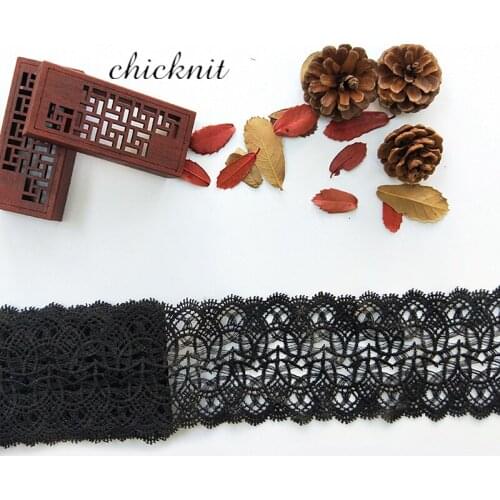 CHICKNIT wide 9cm Black guipure Embroidery Hollowed out lace trim sewing craft garment accessories HA02