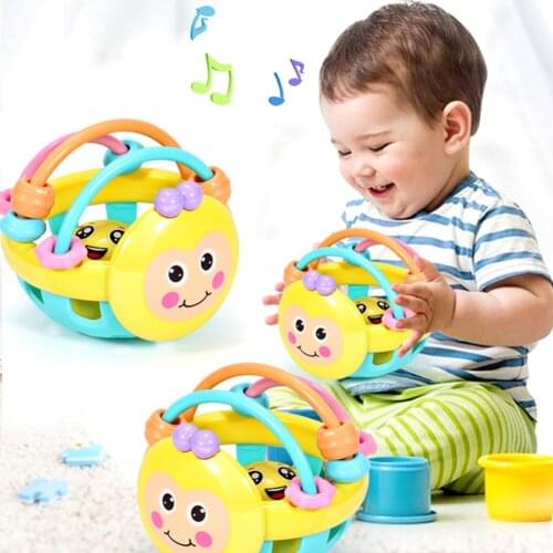 Baby Toy Rattle ball Hand Knocking Bell Ball Toy Rattles Develop Baby Mobile Intelligence Baby Grasping Toy Hand Bell Juguetes