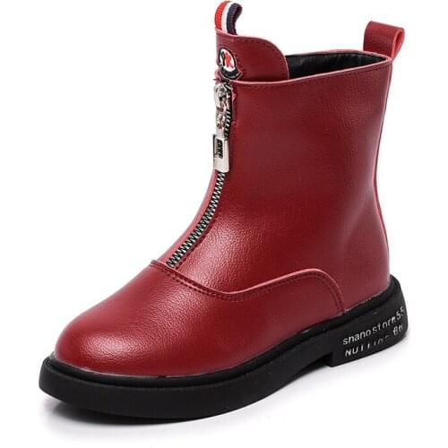 Kids Girls Boots Winter Warm Girls Shoes Mid-Calf Side Zipper Waterproof Childrens Princess Martin Boots Short Booties