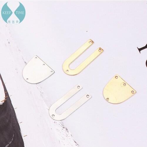 DIY handmade jewelry accessories copper simple small fresh n shaped Pendant Earrings material semicircle