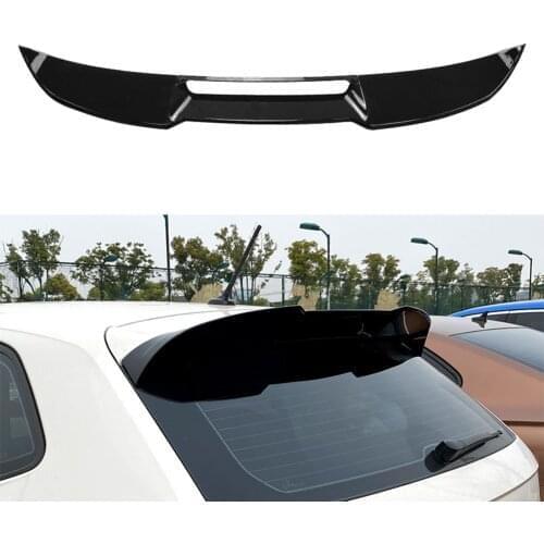 For Volkswagen VW Polo 2019 2020 20201 Car Rear Trunk Roof Spoiler Window Wing Lip Splitter Styling Trim Gloss Black