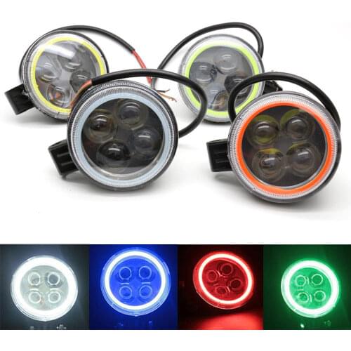 Krator 12W LED Work Light Angel Eyes 4D Spot Beam Offroad Driving Fog Lamp Truck ATV 960lm