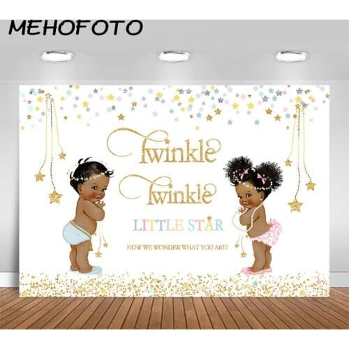 MEHOFOTO Gender Reveal Photography Backdrop Boy or Girl Little Star Baby Shower Background Prince Princess Party Backdrop
