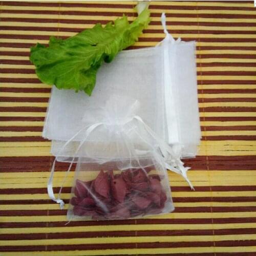 Hot 11size 100pcs/ 25x35 cm White Fabrics Organza Bags Jewelry Gift Drawstring Packaging Bags Apply to Wedding/Birthday/Party