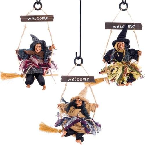 Halloween Arrangement Ghost Festival Bar Decoration Horror Scary Hanging Ghost Flying Witch Pendant Gift Props Scary Doll