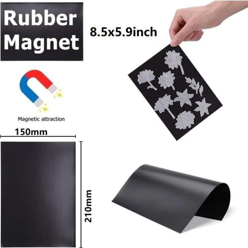 A5 Magnet Sheets Black Magnetic Mats for Refrigerator Photo and Picture Cutting Die Craft Magnets Magnetic on One Side 0.3mm